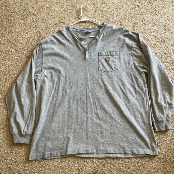 Carhartt Other - Carhartt Shirt Mens XL Grey Loose Fit Crew Neck Long Sleeve Pocket Utility